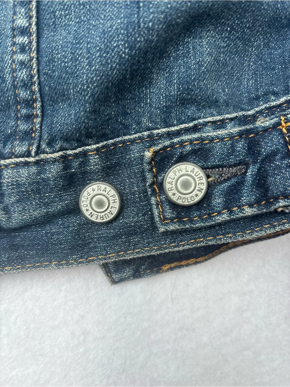 Ralph Lauren Dark Blue Denim Jacket with Flag Patch